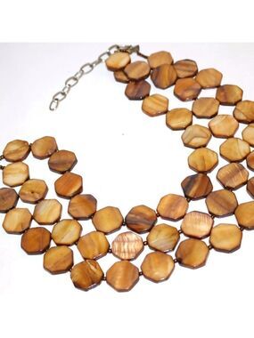 Vintage fantastic Mother of Pearl Shell Beaded necklace Statement piece
